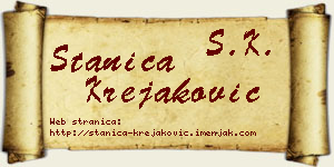 Stanica Krejaković vizit kartica
